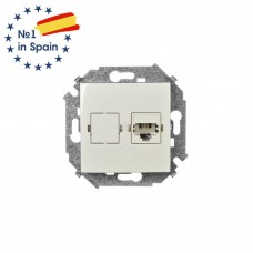 Розетка телефонная RJ-11 Simon Серия 15 Слоновая кость 1591480-031                                    Розетка телефонная RJ-11 Simon Серия 15 Слоновая кость 1591480-031