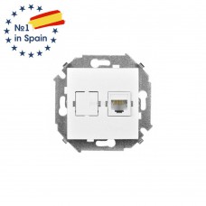 Розетка компьютерная RJ-45 Simon Серия 15 Белый 1591598-030                                         Розетка компьютерная RJ-45 Simon Серия 15 Белый 1591598-030