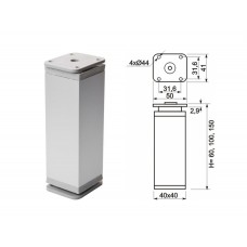 Опора A223 40*40 Н-100 квадрат                                        Опора A223 40*40 Н-100 квадрат