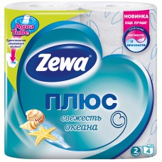 Бумага туалетная «Zewa» Plus свежесть океана, 4 рулона. Бумага туалетная «Zewa» Plus свежесть океана, 4 рулона.