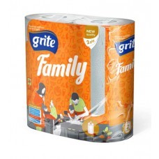 Бумажные полотенца Grite Family белые, 2 слоя, 2 шт Бумажные полотенца Grite Family белые, 2 слоя, 2 шт