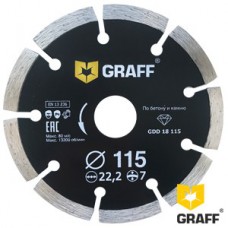 Диск алмазный 115*7*2.2*22.23 для бетона и камня GRAFF                          Диск алмазный 115*7*2.2*22.23 для бетона и камня GRAFF