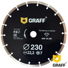 Диск алмазный 230*7*2.6*22.23 для бетона и камня GRAFF                          Диск алмазный 230*7*2.6*22.23 для бетона и камня GRAFF