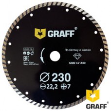 Диск алмазный 230*7*2.8*22.23 турбо для бетона и камня GRAFF            Диск алмазный 230*7*2.8*22.23 турбо для бетона и камня GRAFF