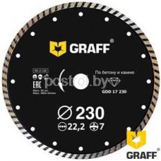 Диск алмазный 115*7*2.4*22.23 турбо по бетону и камню GRAFF                          Диск алмазный 115*7*2.4*22.23 турбо по бетону и камню GRAFF
