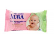 Влажные салфетки для детей AURA 15шт