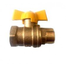 Кран шаровой DN20 PN1.6 газ штуцер-гайка ручка/бабочка    Кран шаровой DN20 PN1.6 газ штуцер-гайка ручка/бабочка