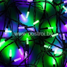 Гирлянда светодиодная Уральские самоцветы 9м., 100LED призма, фиолетово - изумрудный, 8 режимов  384-063  Гирлянда светодиодная Уральские самоцветы 9м., 100LED призма, фиолетово - изумрудный, 8 режимов  384-063