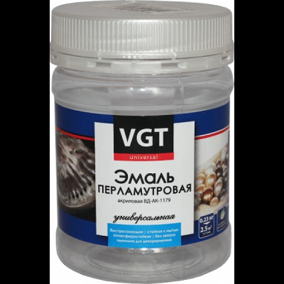 Эмаль ВД-АК-1179 перламутровая серебристо-белая 0.23кг