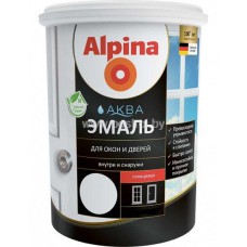 Эмаль акриловая Alpina Аква эмаль для окон и дверей 0.9л глянец Эмаль акриловая Alpina Аква эмаль для окон и дверей 0.9л глянец