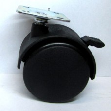 Колесо D-50 пластиковое на площадке с тормозом