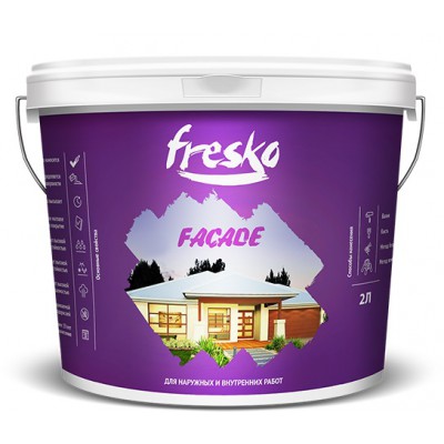 Краска водно-дисперсионная Fresko Facade белая, 5кг