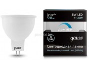 Лампа 5W MR16 GU5.3-dim 4100K step диммируемая Gauss LED