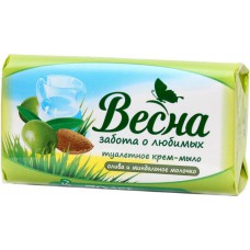 Крем-мыло туалетное "Весна" Олива и миндальное молочко 90г
