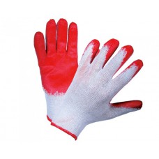 Перчатки рабочие хлопчатобумажные, латекс одинарный, 10 класс вязки, размер 9, красные Перчатки рабочие хлопчатобумажные, латекс одинарный, 10 класс вязки, размер 9, красные