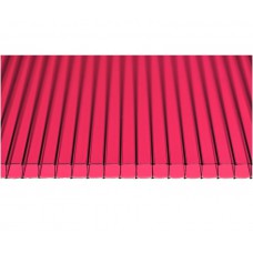 Поликарбонат сотовый 4 мм красный (гранат), метр погонный (лист 2,1м*6м)
