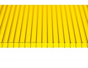 Поликарбонат сотовый 4 мм желтый, (лист 2,1м*6м)