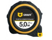 Рулетка 5м х 25мм прорезиненный корпус GRAFF                                      Рулетка 5м х 25мм прорезиненный корпус GRAFF