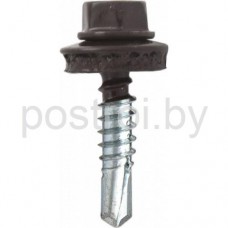 Саморез кровельный 5,5х19мм RAL 8017 (темно-коричневый)(уп50шт)