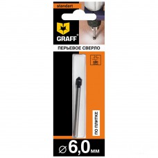 Сверло перьевое по плитке 6*70мм Standart Graff  Сверло перьевое по плитке 6*70мм Standart Graff